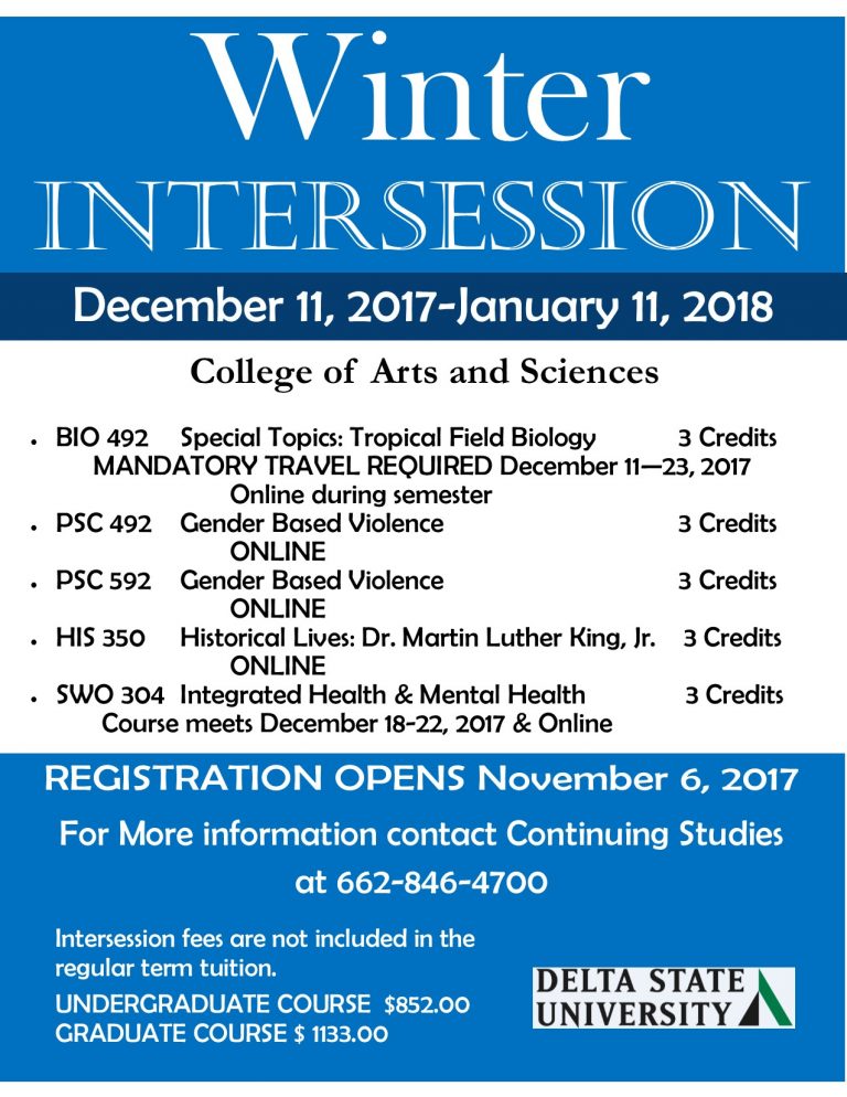 Winter Intersession registration begins Nov. 6 News and Events