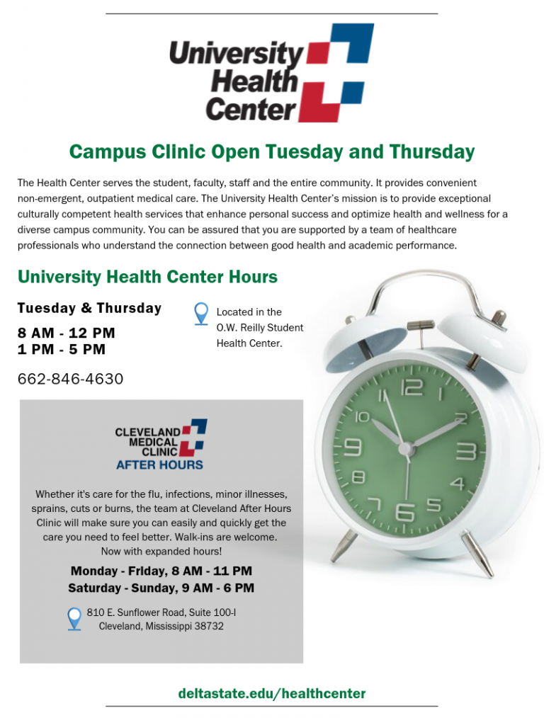 University Health Center Hours - News and Events